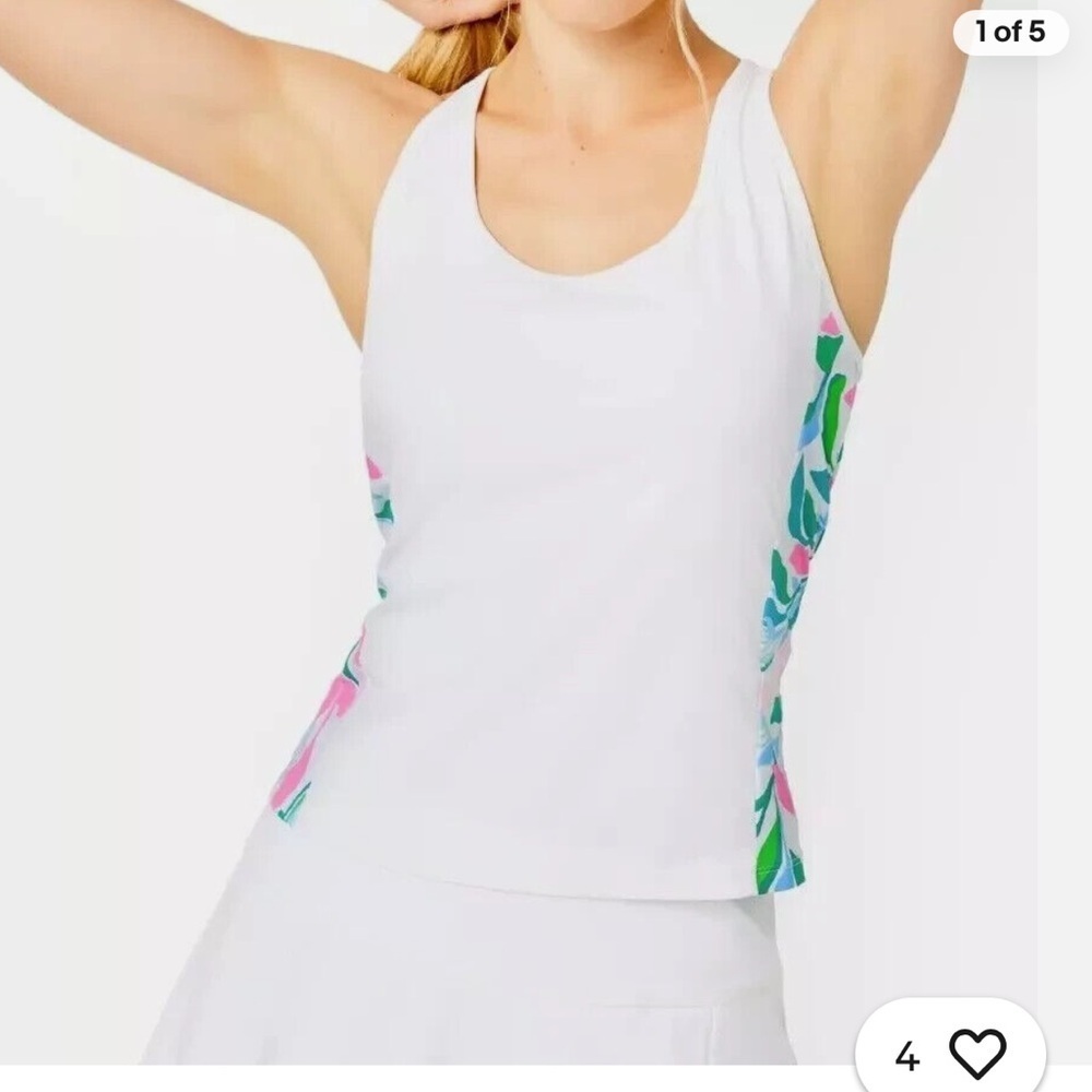 Lilly Pulitzer Meryl UPF50+ Luxletic Asana Bra Tank Holding Court medium EUC